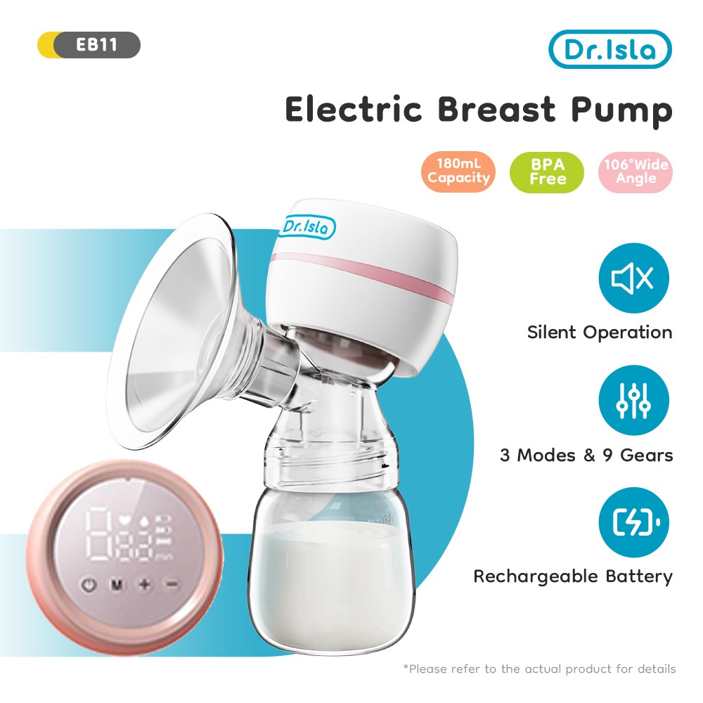 EB11 Electric Breast Pump Silent Massager Rechargeable Portable  Baby Breastfeeding