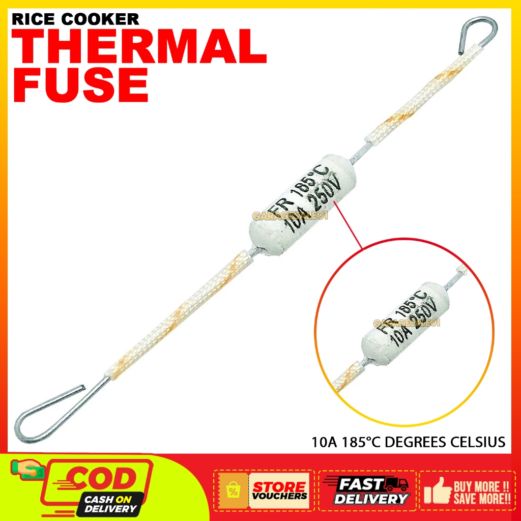 GARAGESALE01 RF Thermal Fuse 10A 185°C Degrees Celsius for Rice Cooker ...