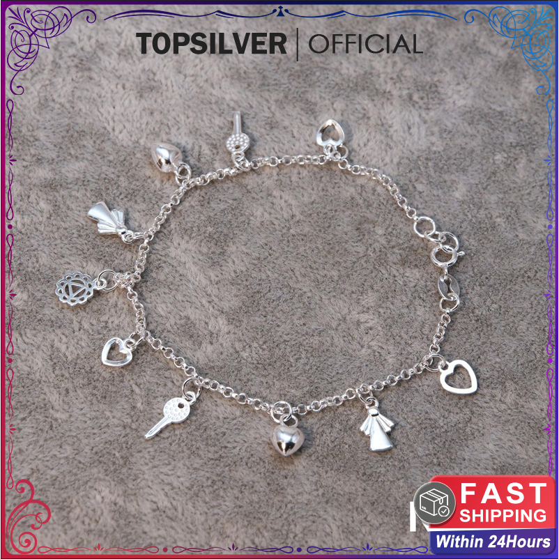Top Silver Genuine 92.5% Silver Bracelet For Ladies women's fashion ...