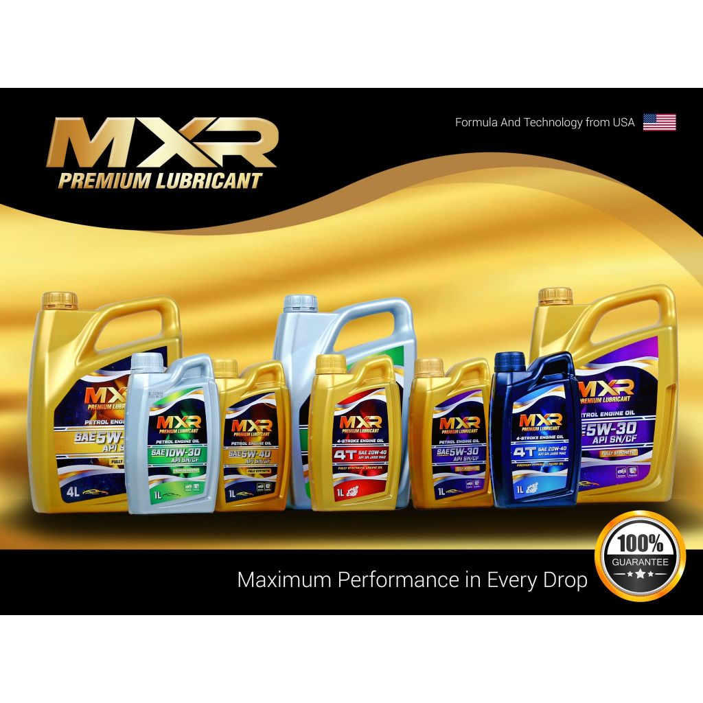 ORIGINAL MXR PREMIUM QUALITY LUBRICANT PETROL ENGINE OIL SAE 10W-30 API ...
