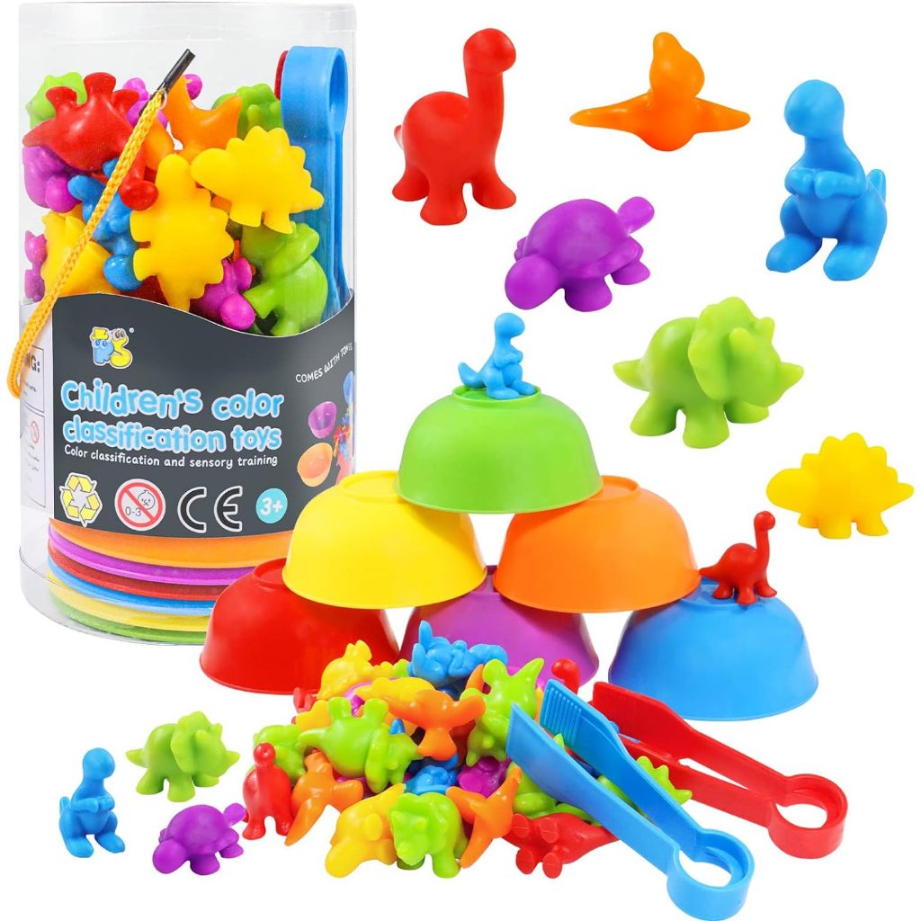 Color Sorting and Counting Dinosaurs Sensory Math Classification ...