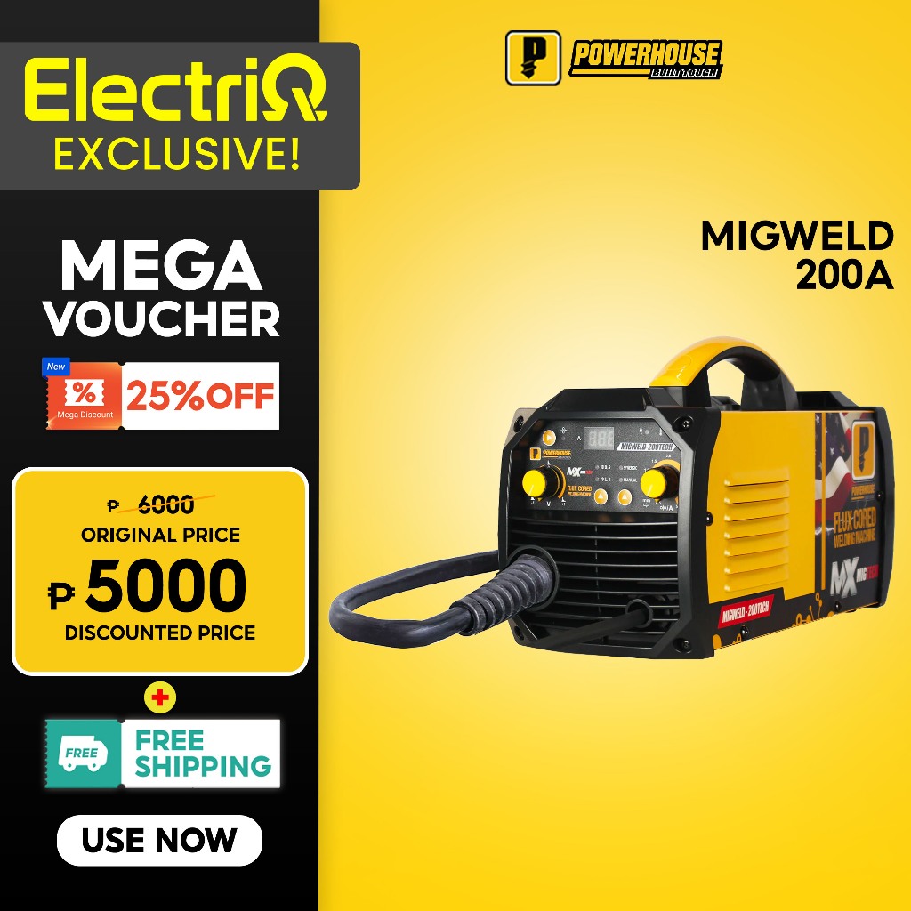 Electriq l Powerhouse MIGWELD Gasless MIG Fully Inverter Flux Welding