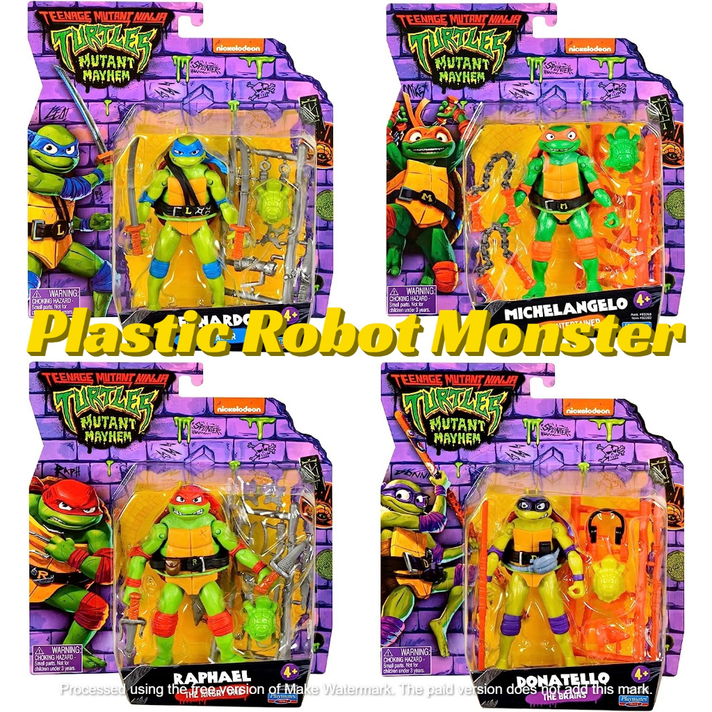 Teenage Mutant Ninja Turtles: Mutant Mayhem Basic Figure Turtle 4-Pack ...
