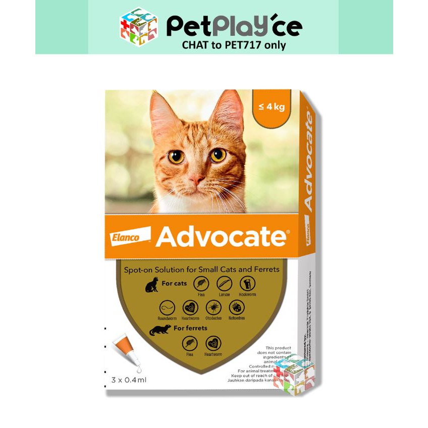 Advocate for Cats Up to 4kg / 4kg to 8kg Anti Fleas & Ear Mites Spot On ...