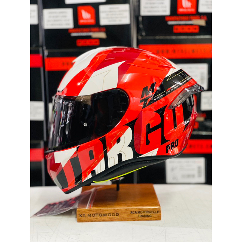 MT TARGO PRO Full-Face Single Visor Helmet + FREE CLEAR VISOR (BIGGER ...