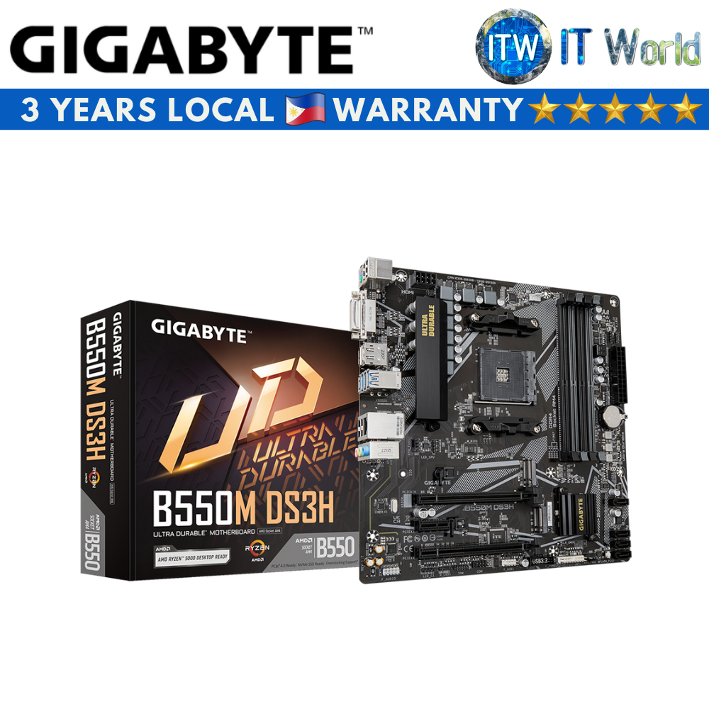 ITW Gigabyte B550m Ds3h MicroAtx Am4 Ddr4 Motherboard (Rev. 1.7