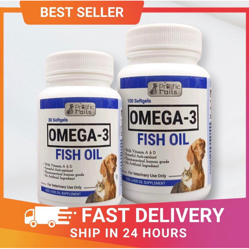 Omega 3K9 Fish Oil Soft Gels Dogs and Cats Supplement With Vitamin A