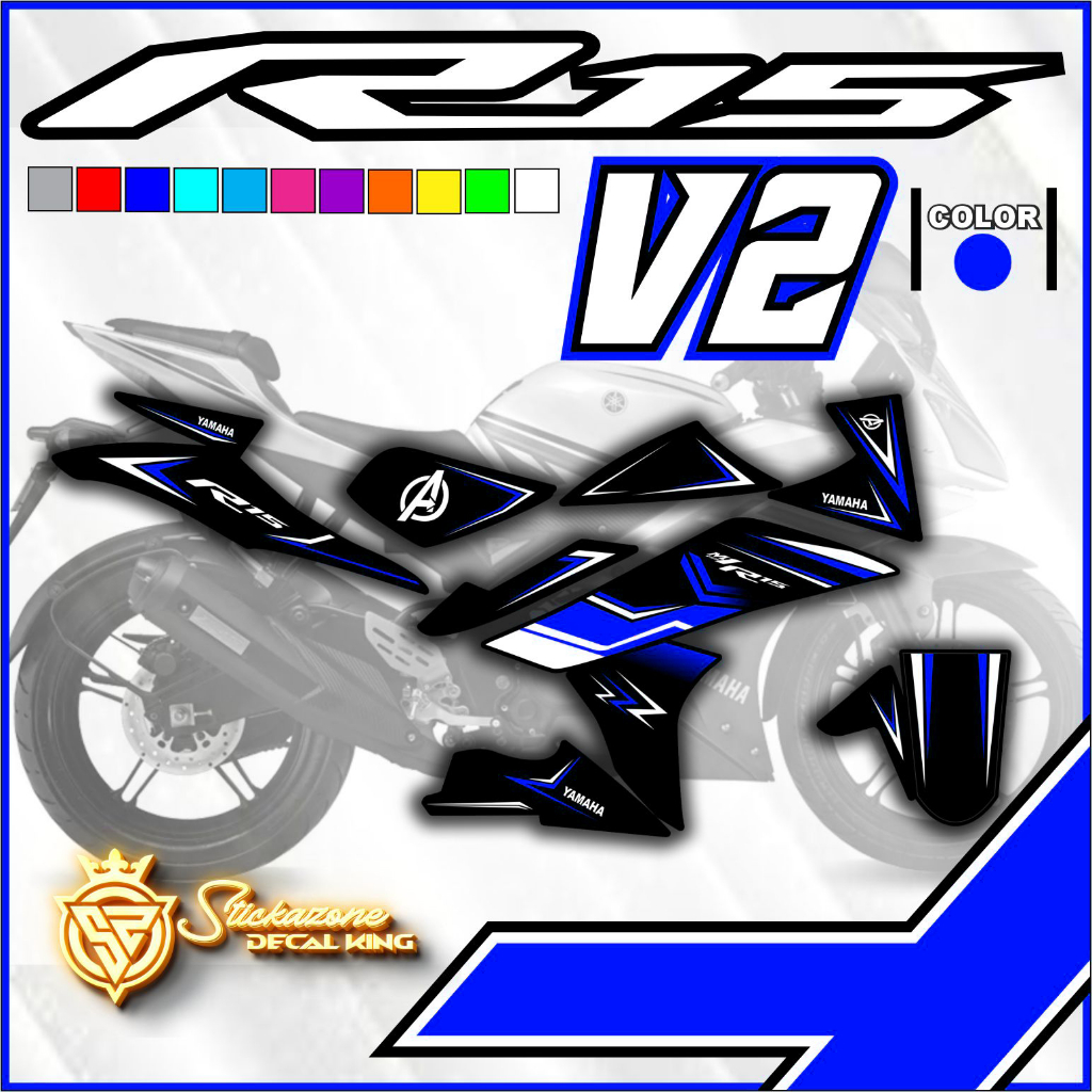 YAMAHA R15 V2 NEW DESIGN FULL STICKER DECALS PRINTED LAMINATED