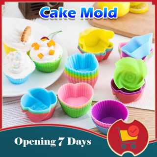 Cupcake Mold Baking Silicone Cup Heart Star Rose Round Shape Reusable High  Temperature Resistance Baking Mould DIY Cake Tools