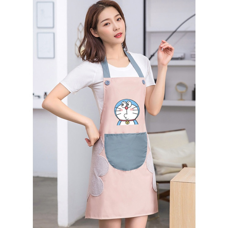 Home Deer Wipeable Apron Waterproof Oil-Proof Cartoon Wreath Rabbit ...