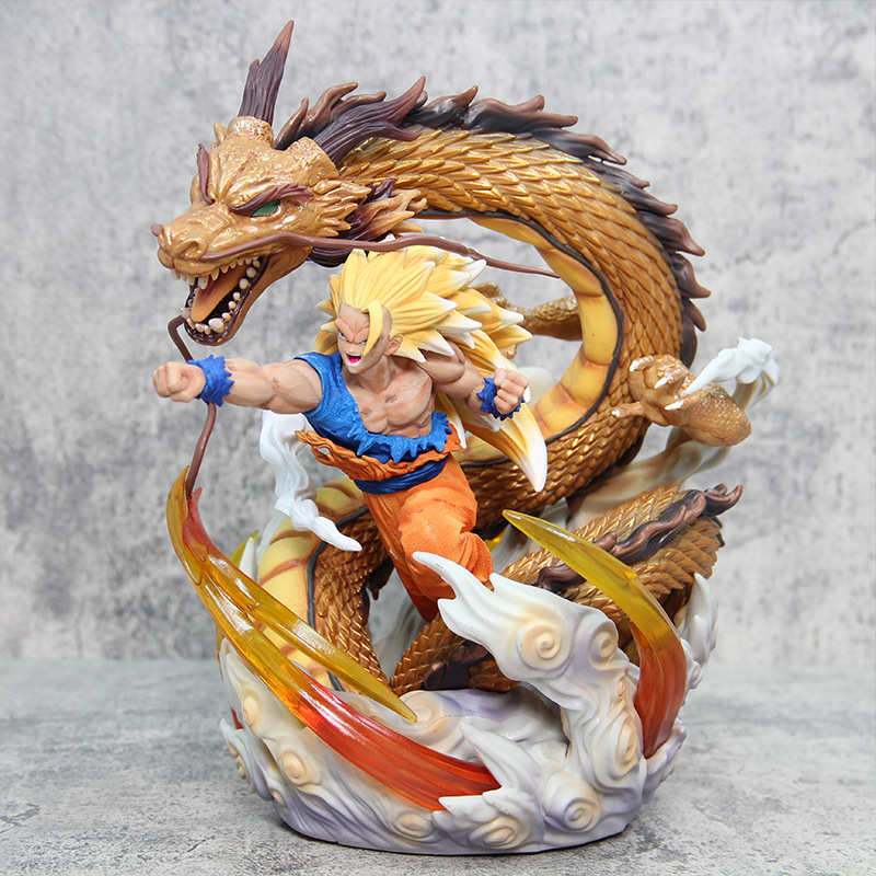 Little akiba Anime dragon ball z ssj3 goku figure model toy with box ...