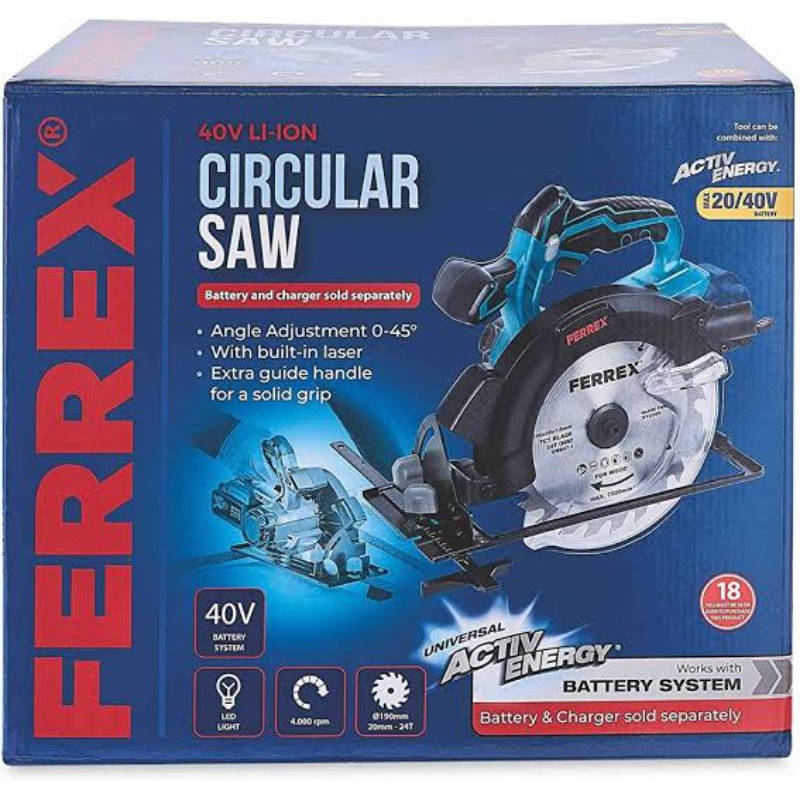 FERREX Cordless Circular Saw 40V w/ Battery & Charger. Shopee Philippines