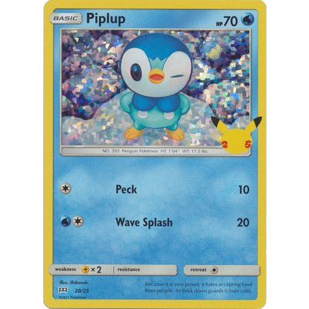 Piplup - 20/25 - 25th Anniversary Holo Promo McDonalds 25th Anniversary ...
