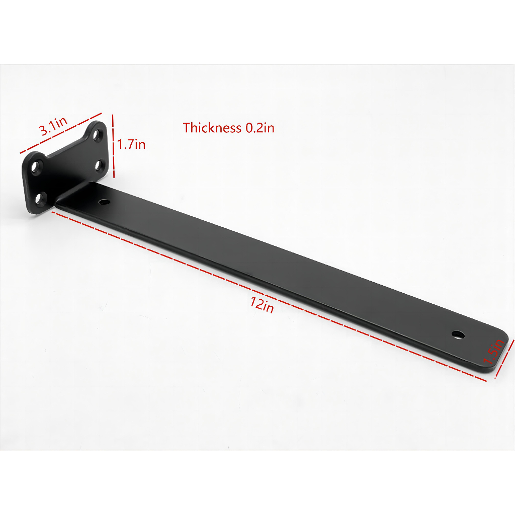 2pcs Steel Heavy Duty Conceal Floating Wall Shelf Bracket Support Screw Matte Black High Quality