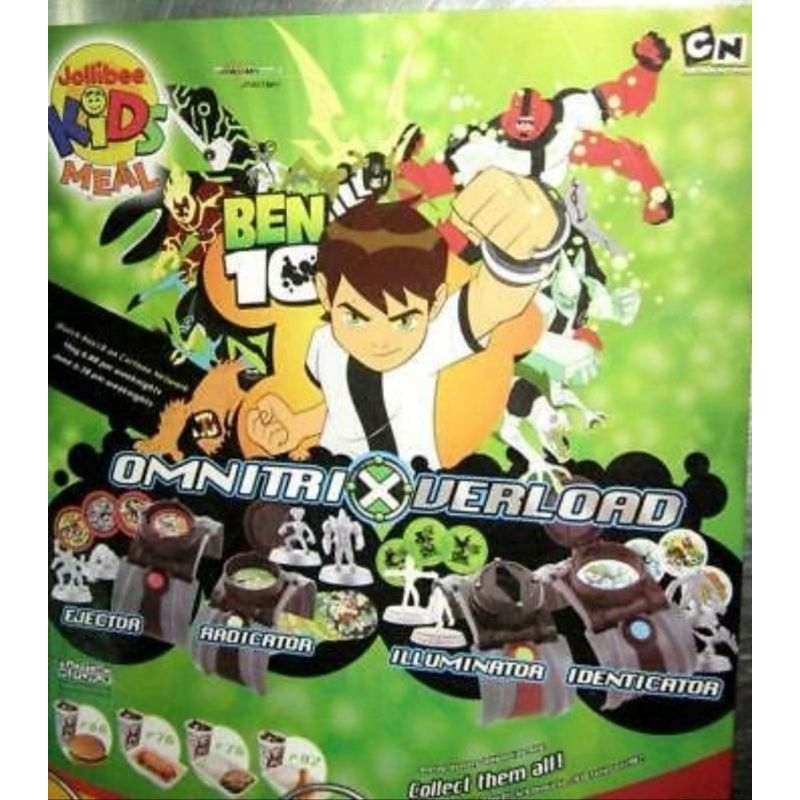 Vintage Ben 10 Omnitri Overload Complete set of 4 Jollibee toys sealed ...