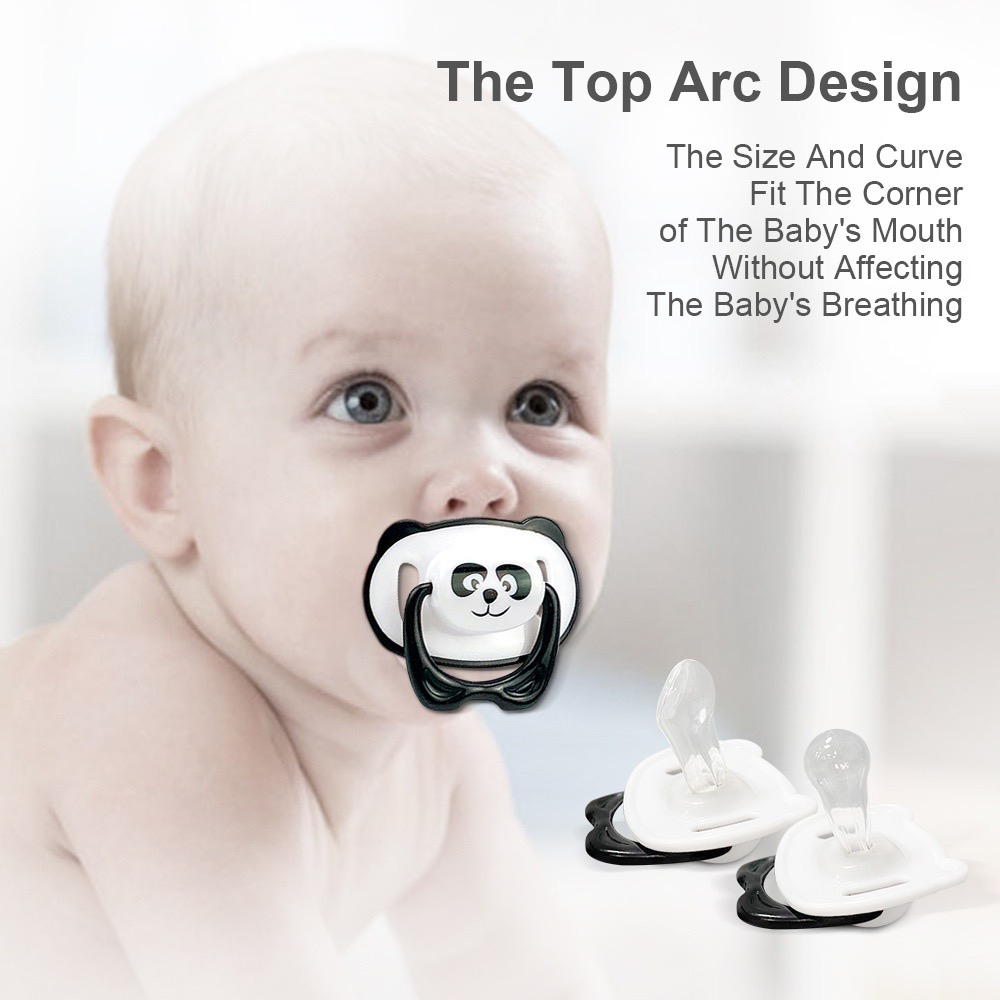 MGSS PH Cute animals Panda Round Pacifier flat head Nipple Silicone ...