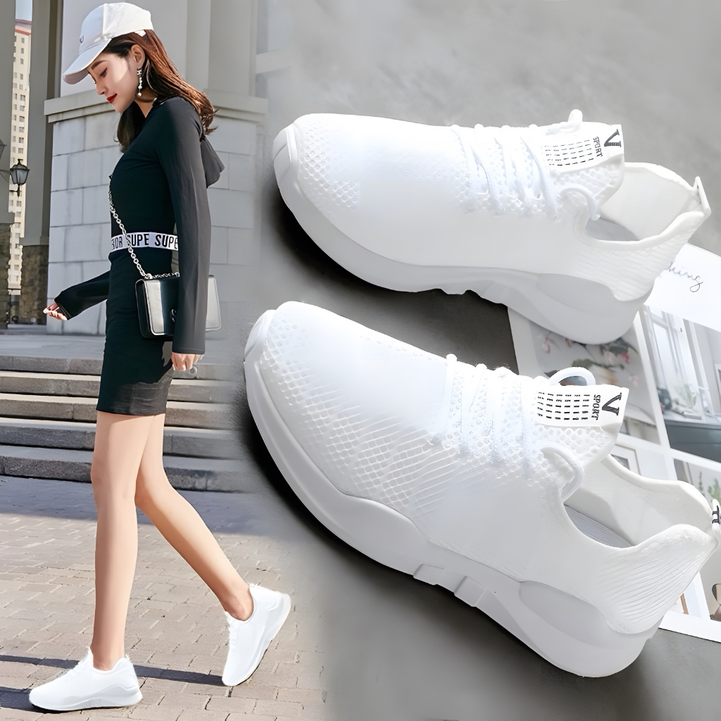 Cheap New Korean Style Casual Fashion Rubber White Shoes Women's Sneakers Shopee Philippines
