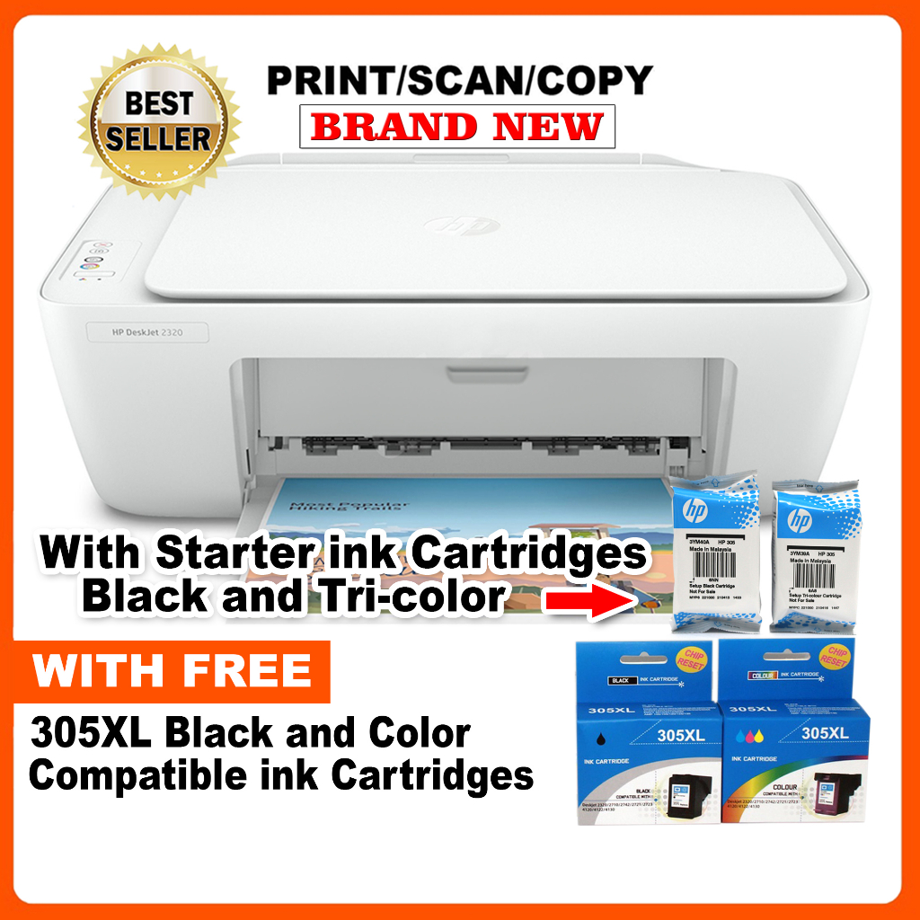 HP Deskjet 2320 Print/Copy/Scan All in One Printer with FREE 305XL