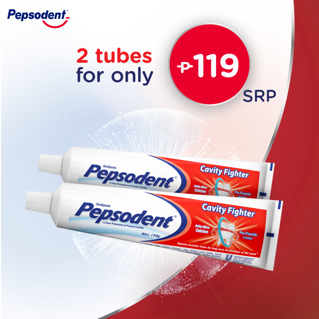 Pepsodent Toothpaste Cavity Fighter 190g Twin Pack | Shopee Philippines