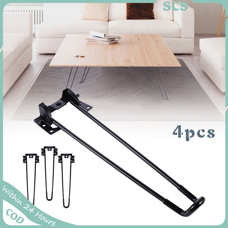 4pcs Folding Table Legs Metal Foldable Hairpin Legs for DIY Coffee End ...