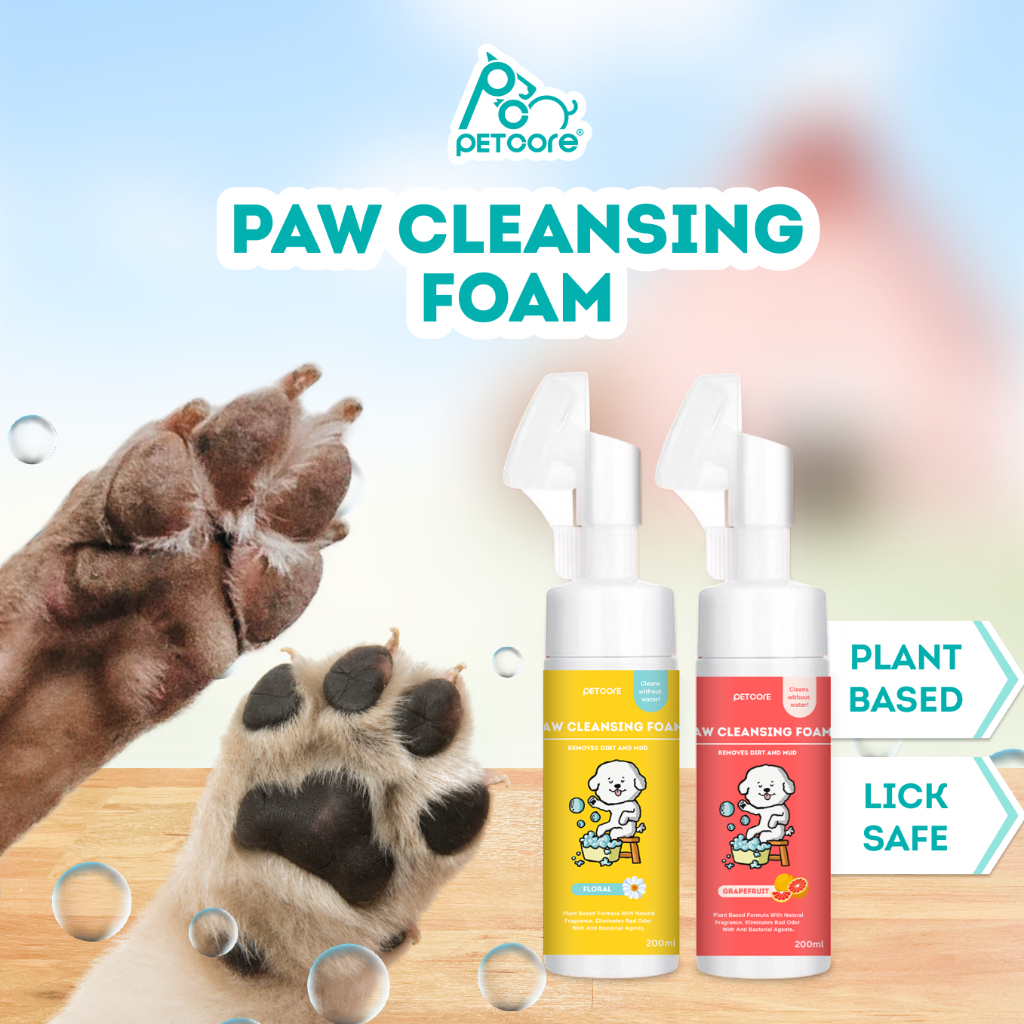 Petcore 200ml Pet Foot Cleansing Foam Dog Paw Cleaner Pet Paw Cleaning Cat Deodorant Pet Foot