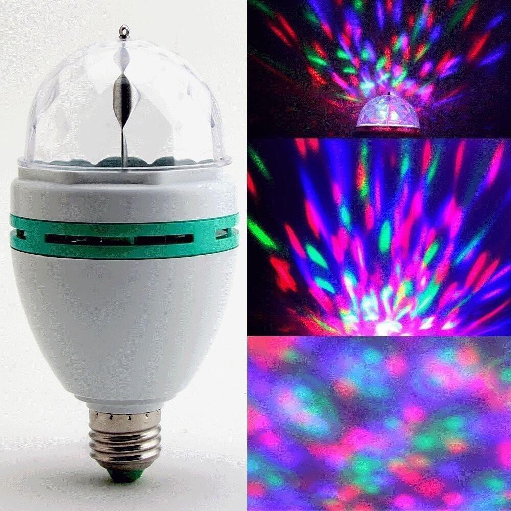 NG MALL E27 Socket RGB Full Color 360 Degree Rotating LED Lamp Disco ...