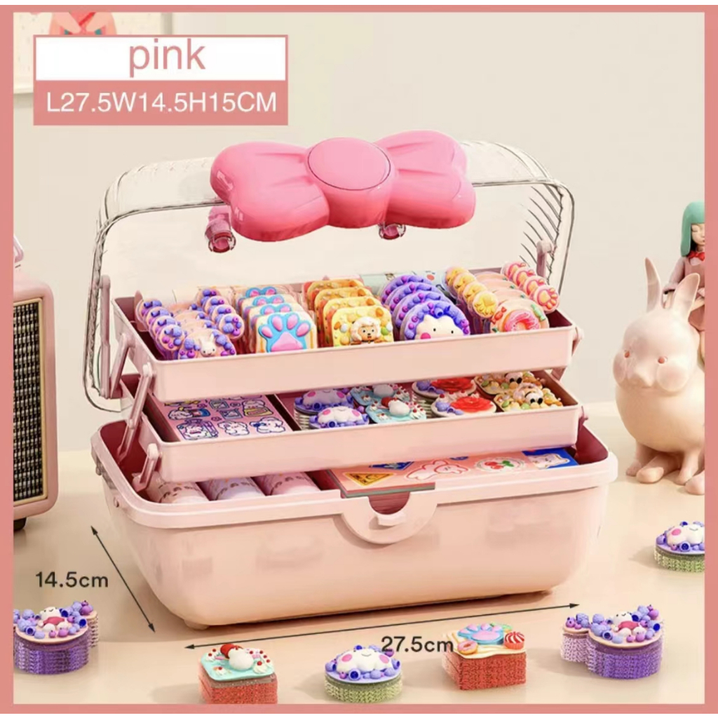 Practical Hair Accessory Storage Box 3layer Organizer Children's Hair