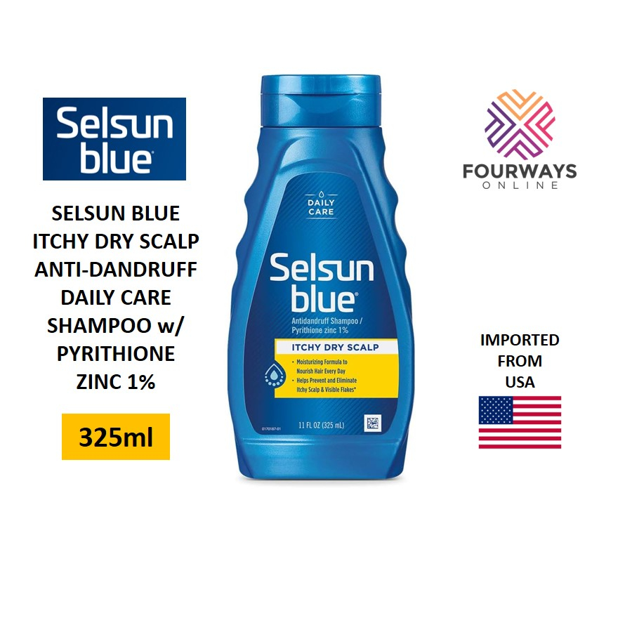 Selsun Blue Itchy Dry Scalp Anti Dandruff Shampoo W Pyrithione Zinc 1 325ml Shopee Philippines