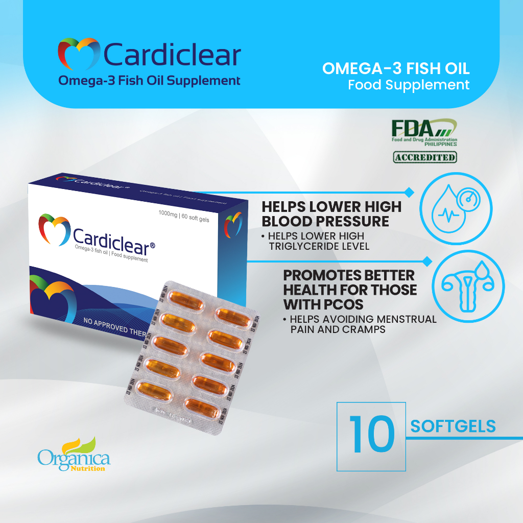 [ For Lower Cholesterol and Blood Pressure ] Cardiclear Omega 3 Fish