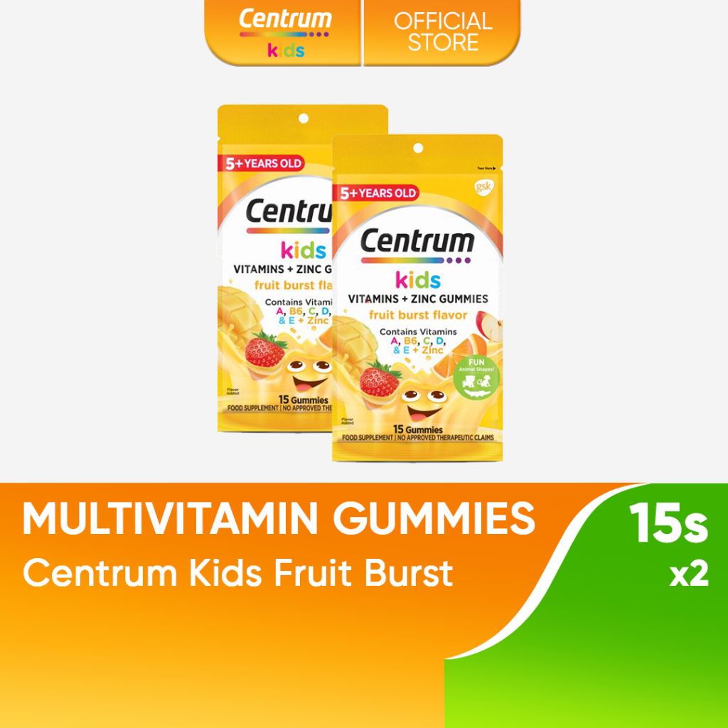 Centrum Kids Multivitamin Gummies Fruit Burst 15s (Pack of 2) | Shopee ...