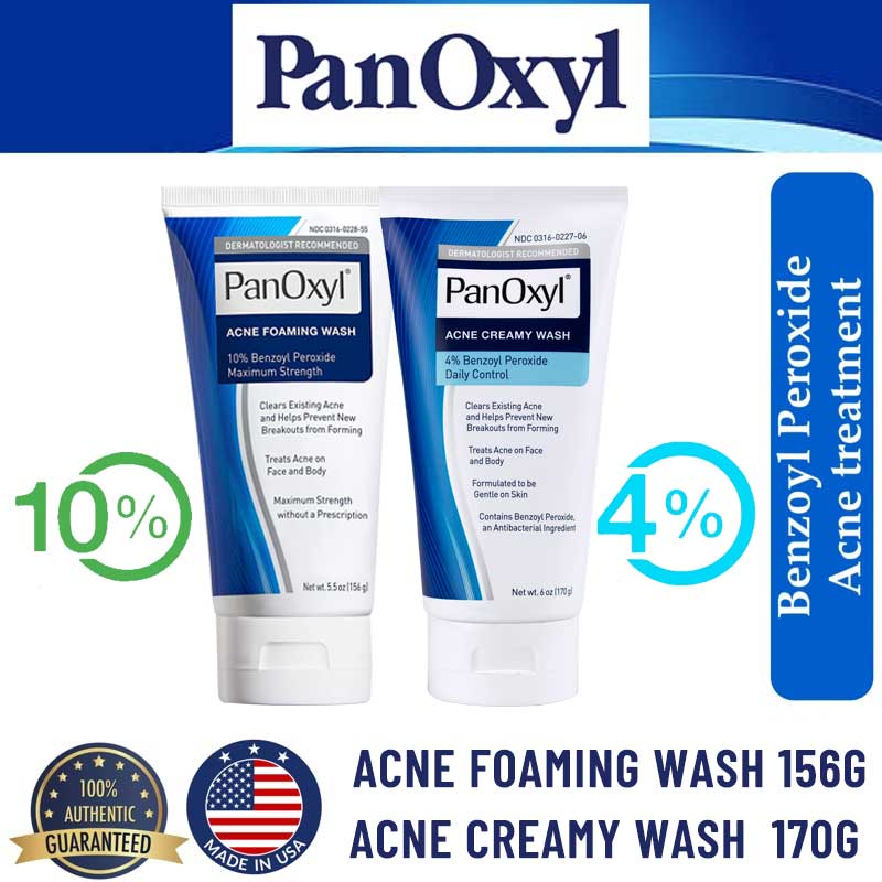 PanOxyl Benzoyl Peroxide Wash (4 Creamy or 10 Foaming) Shopee Philippines