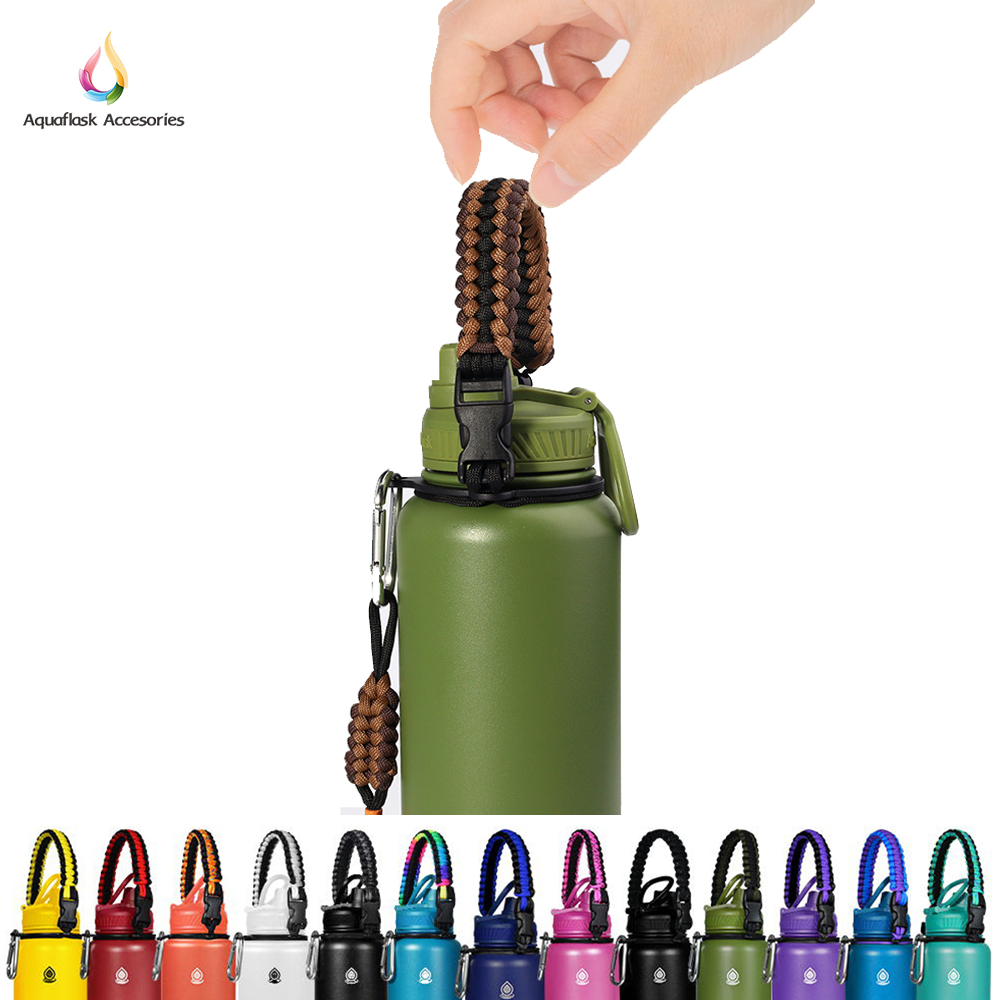 1264oz Aquaflask Paracord Handle With Safety Ring For Tumbler