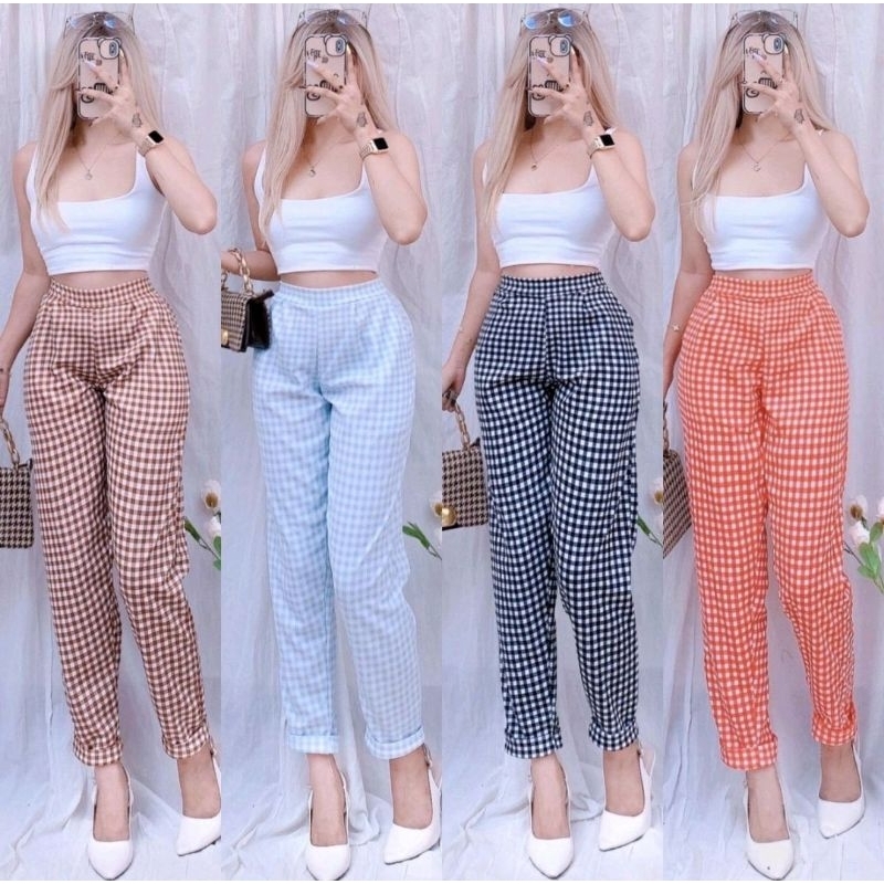 Plaid on sale pants shopee