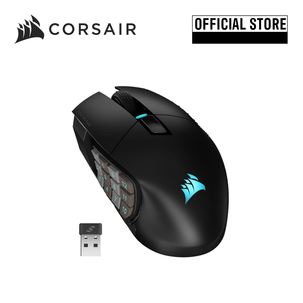 CORSAIR SCIMITAR ELITE RGB WIRELESS MMO Gaming Mouse - 26,000 DPI -16 ...