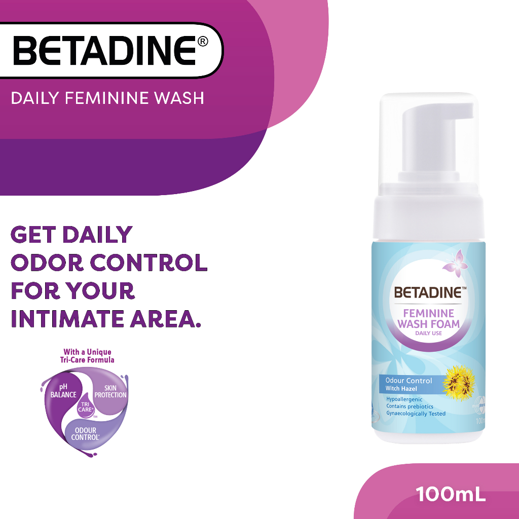 BETADINE® Fem Wash Foam Odour Control Witch Hazel 100mL | Shopee ...