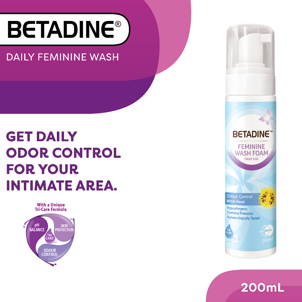 BETADINE® Fem Wash Foam Odour Control Witch Hazel 200mL | Shopee ...