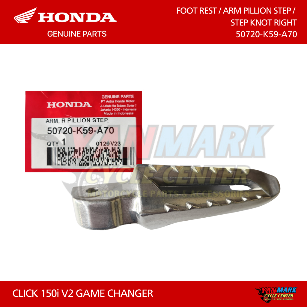 ORIGINAL HONDA - FOOT REST / ARM PILLION STEP / STEP KNOT RIGHT - CLICK ...