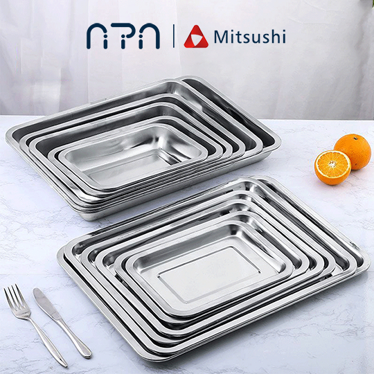 Nipiin 7PCS Set Stainless Food warmer Tray Serving Plate Thick