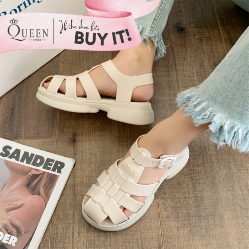 【Queen】Korean Fashion Trend Close Shose Sandals with Rubber Material ...