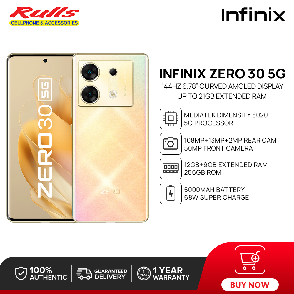 Infinix Zero 30 5G Smartphone 12+9GB Extended RAM+256GB ROM Dimensity 8020 Processor