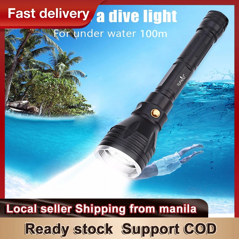 Yupard 1200LM 10W L2 Diving Flashlight Underwater 100M Depth Torch Lamp