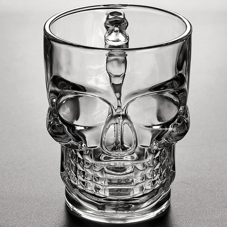 New Skull Mug Drinking Glass Beer mug/Coffee Mug 500ml GLASSWARE