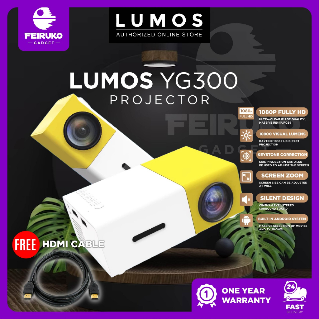 Lumos Projector Y Mini Portable Projector Screens Hd P Led Home Mm Audio Hdmi