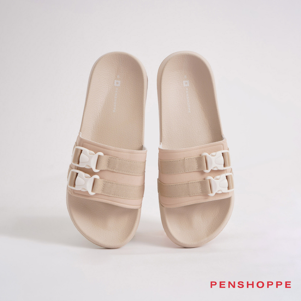 Penshoppe Monotone Gorp Style Slides Slippers With Buckle For Men (Tan ...