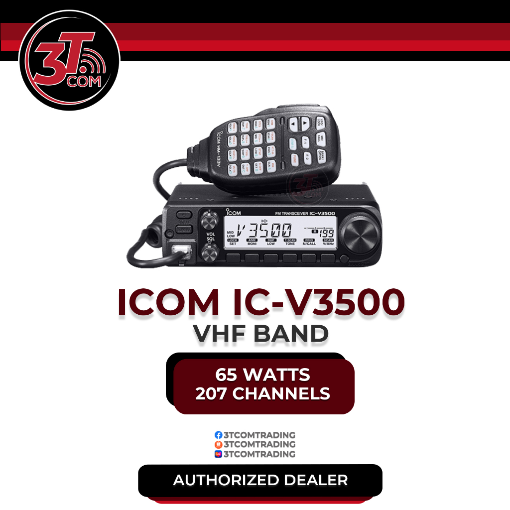 ICV3500 144 MHz FM Mobile 65W of Power for Long Range