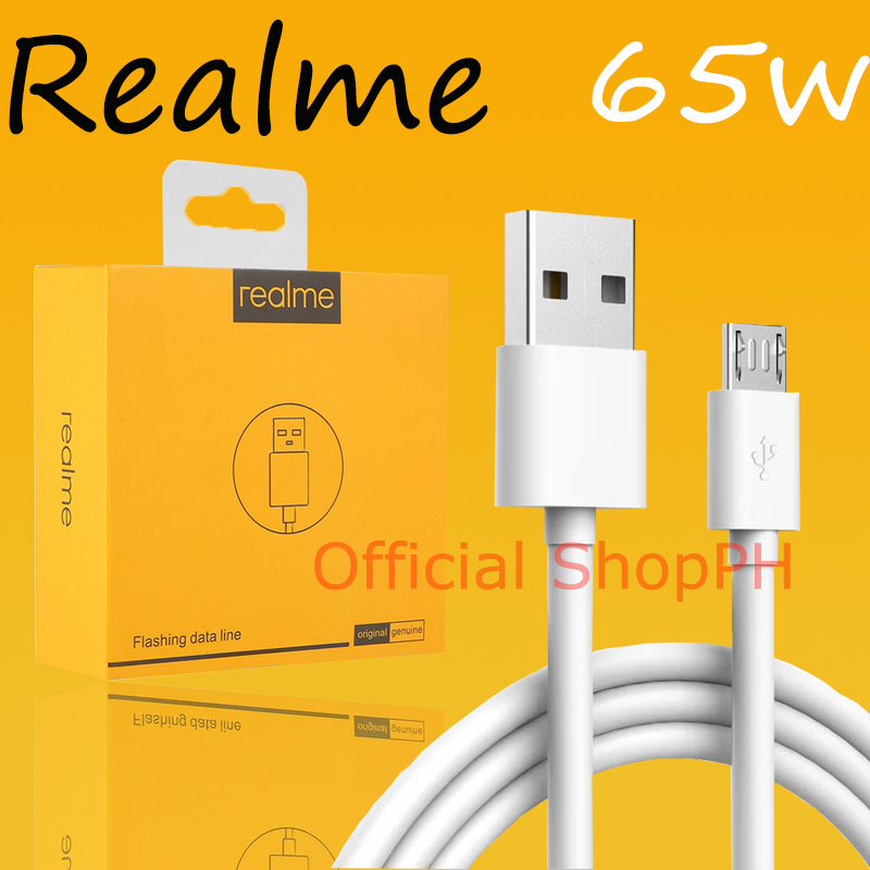 Realme Charger Original Fast Charger 65W Micro USB+Type-C Cable For ...