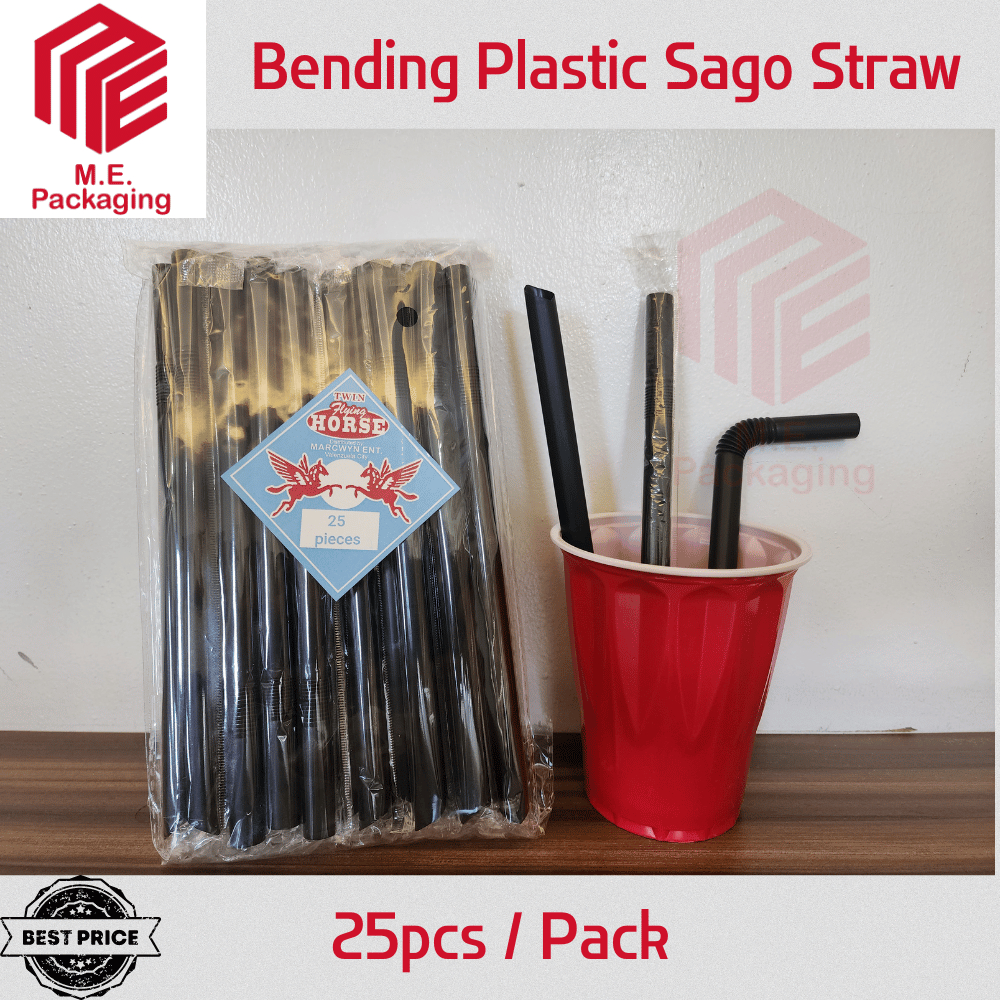Individually wrapped Paper & Plastic + Sago & Drinking Straw | Shopee ...