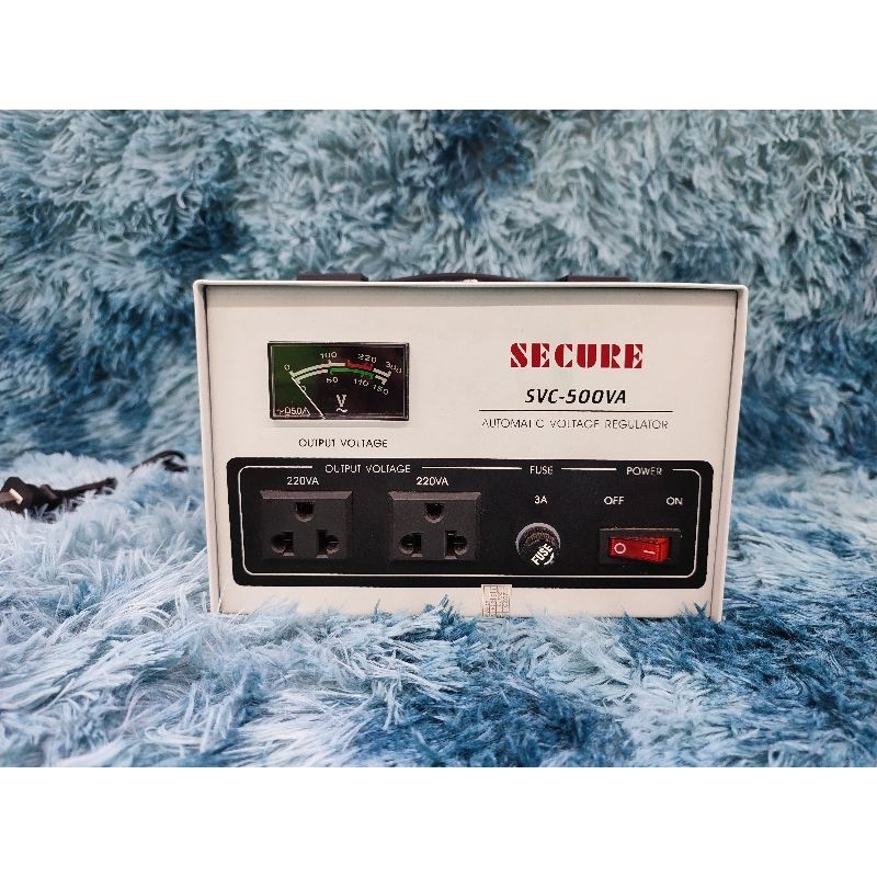 SECURE SERVO AVR SVC W/METER 500W (2OUTLET 220V/ 1OUTLET 110V) | Shopee ...
