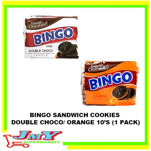 JMY BINGO SANDWICH COOKIES DOUBLE CHOCO ORANGE S PACK Shopee Philippines