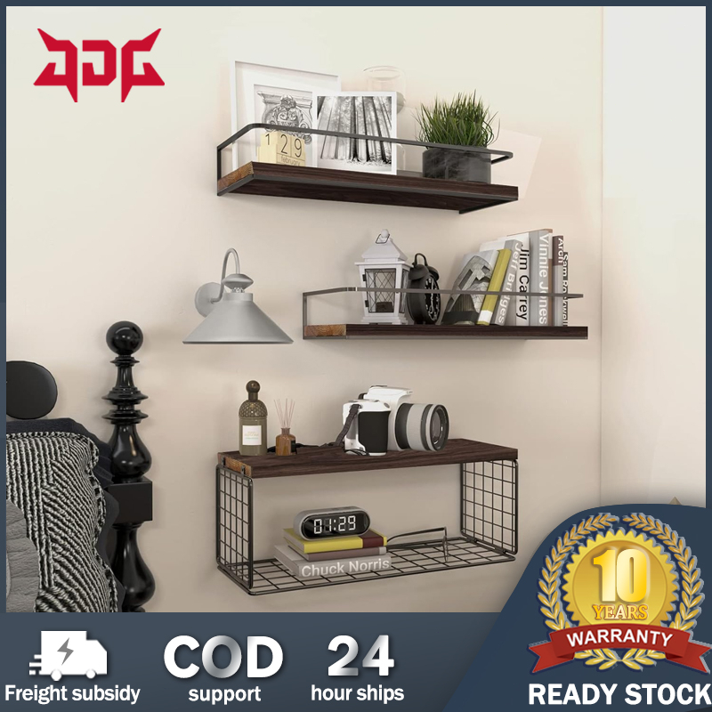 JDG Wall Mounted Floating Shelf with Storage Basket,Wall Shelf